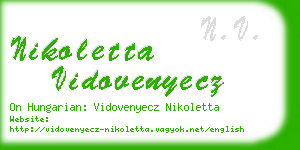 nikoletta vidovenyecz business card